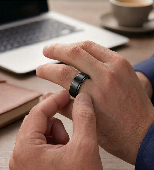 Bague Anti-Stress Tournante Homme (8mm)